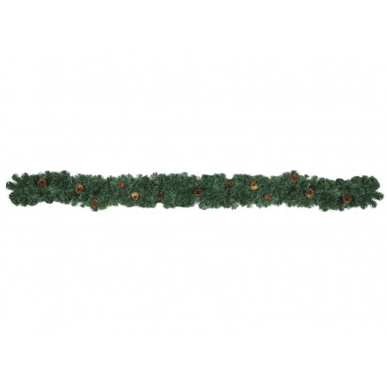 EUROPALMS Noble pine garland with fir cones, 270cm